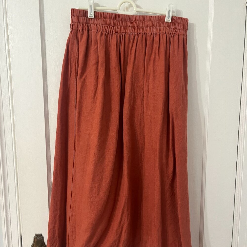 NotPerfectLinen Sion Gathered Skirt M/L - Moroccan Red